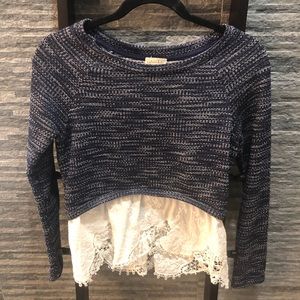 Maison Jules Sweater and Eyelet Top